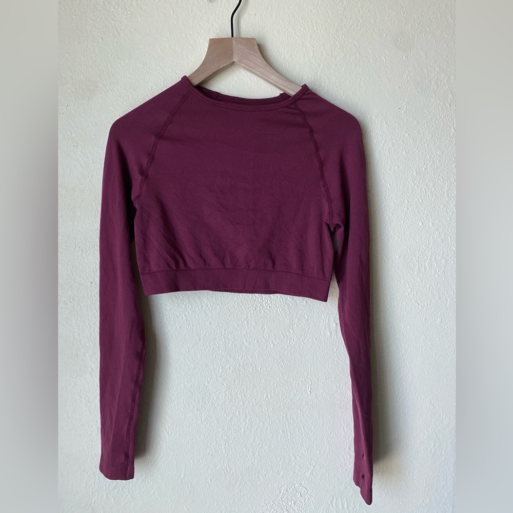 EUC Burgundy Athletic Long-Sleeve Top